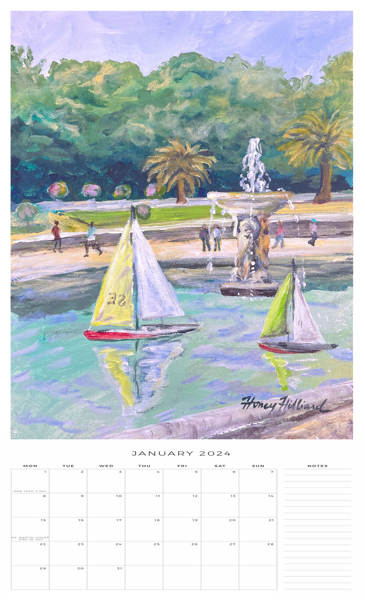 The Waterside Collection 2024 Wall Calendar Honey Hilliard Art