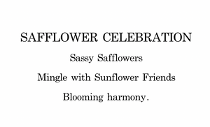 "Safflower Celebration" 8x10 PRINT