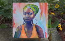 Load image into Gallery viewer, Portrait of Nina Simone, 12 x 12 oil on 2.5&quot; deep canvas